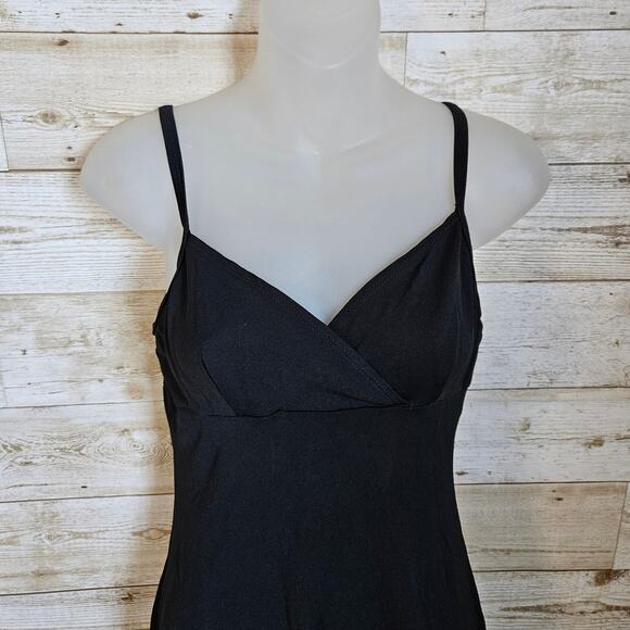 GUESS Slip Dress Black Nightie Womens V-Neck Sleeveless Mini Stretch Club Y2K M - Picture 2 of 10